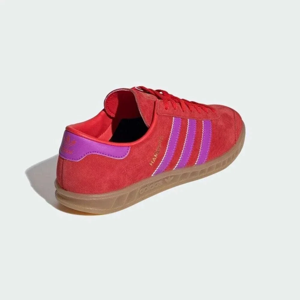 adidas Originals Hamburg Womens Size 10.5 Red Purple Burst‎ Gum Shoes IH5461 NEW
